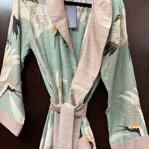 Aqua Heron Robe Gown with Removable Waist Tie Closure (one size fits most)